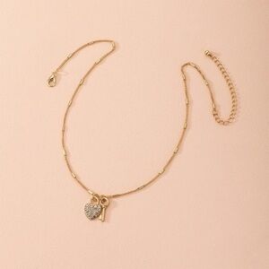 3/$30 💛 Rhinestone Lock and Key Necklace